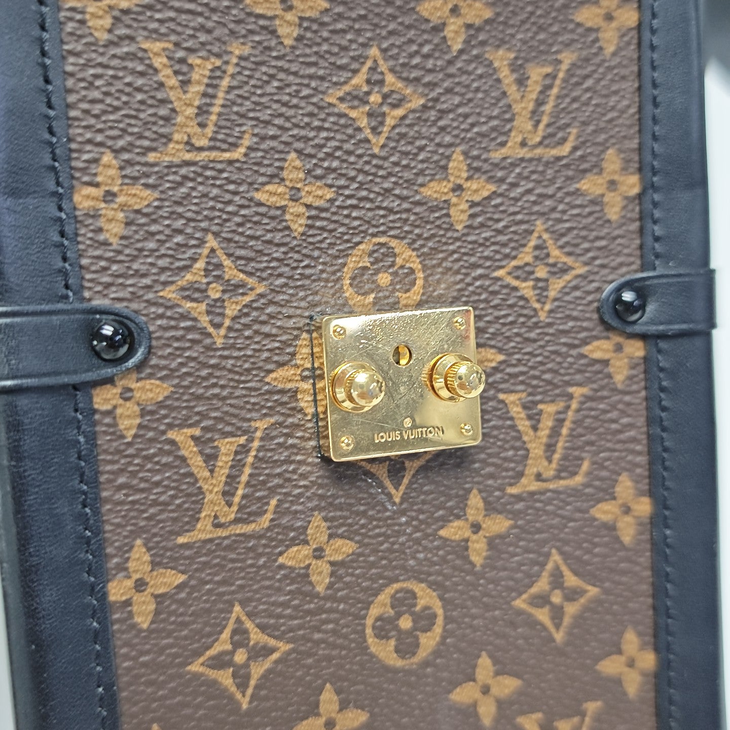 TRUNK Monogram Coated Canvas Brown