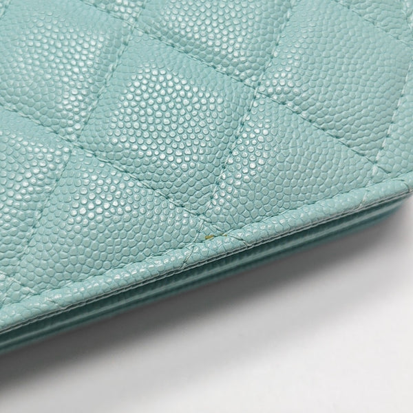 Quilted Grained Calfskin Blue