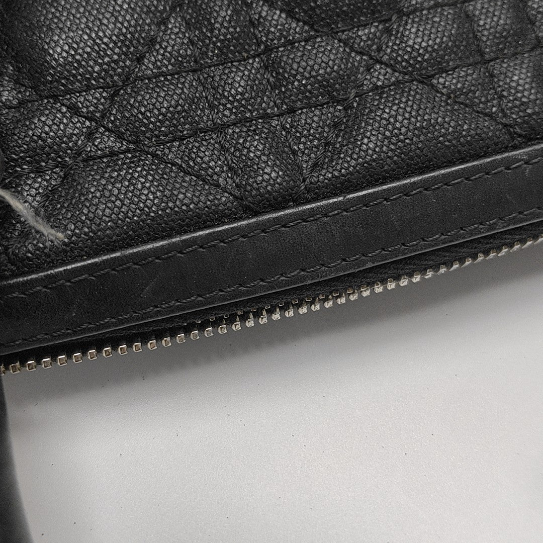 Cannage Coated Canvas Black