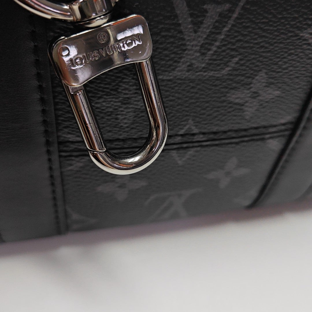 KEEPALL Monogram Coated Canvas Black