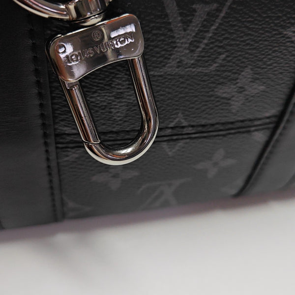 KEEPALL Monogram Coated Canvas Black