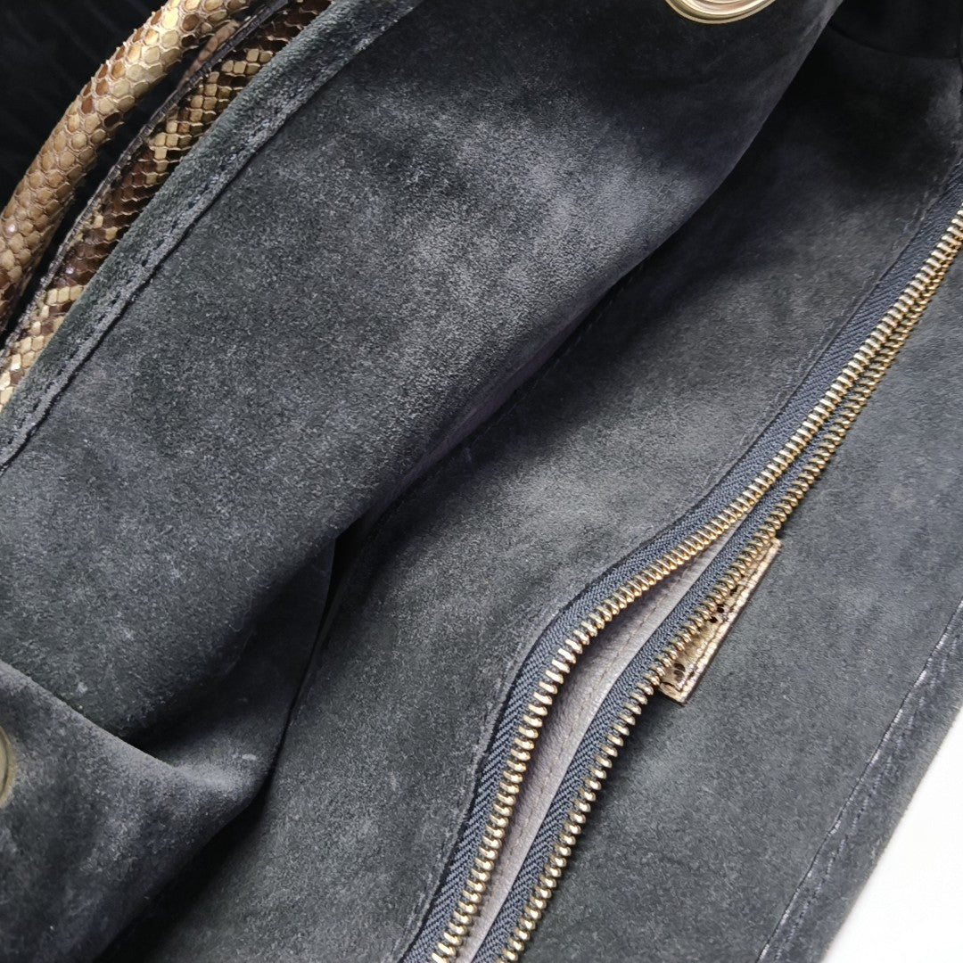 WHISPER GM Monogram Suede Black
