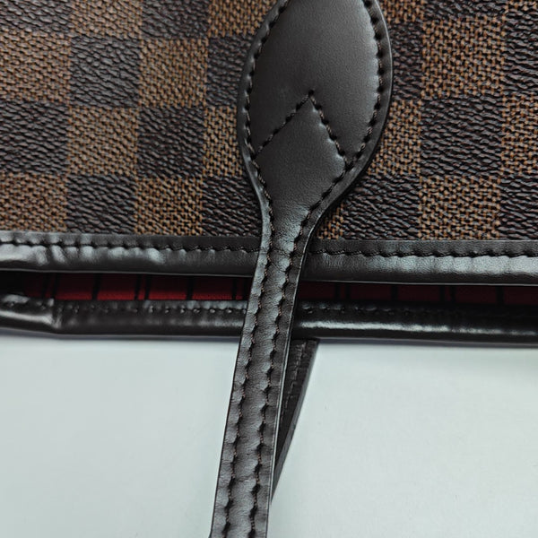 NEVERFULL GM Damier Ebene Coated Canvas Brown