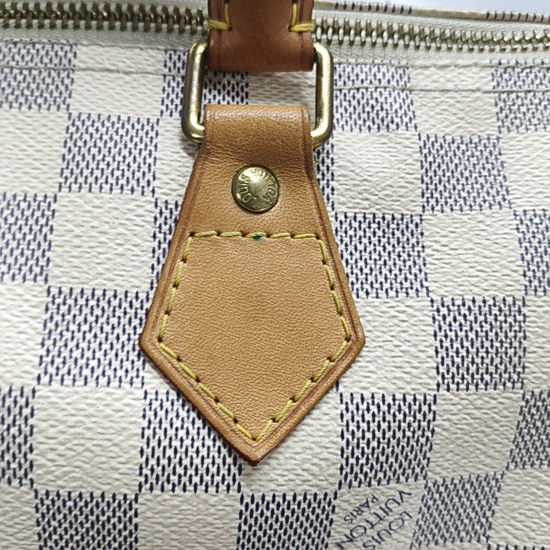 SPEEDY 30 Damier Azur Coated Canvas White