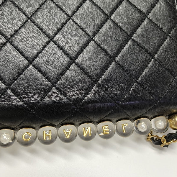 Quilted Lambskin Crossbody Bag Black