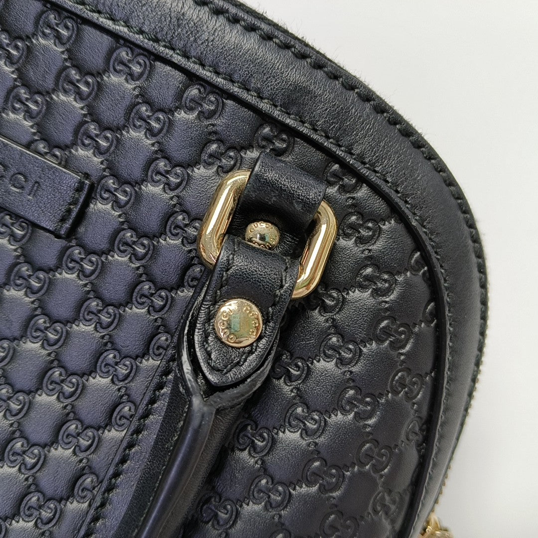 Microguccissima Monogram Calfskin Black