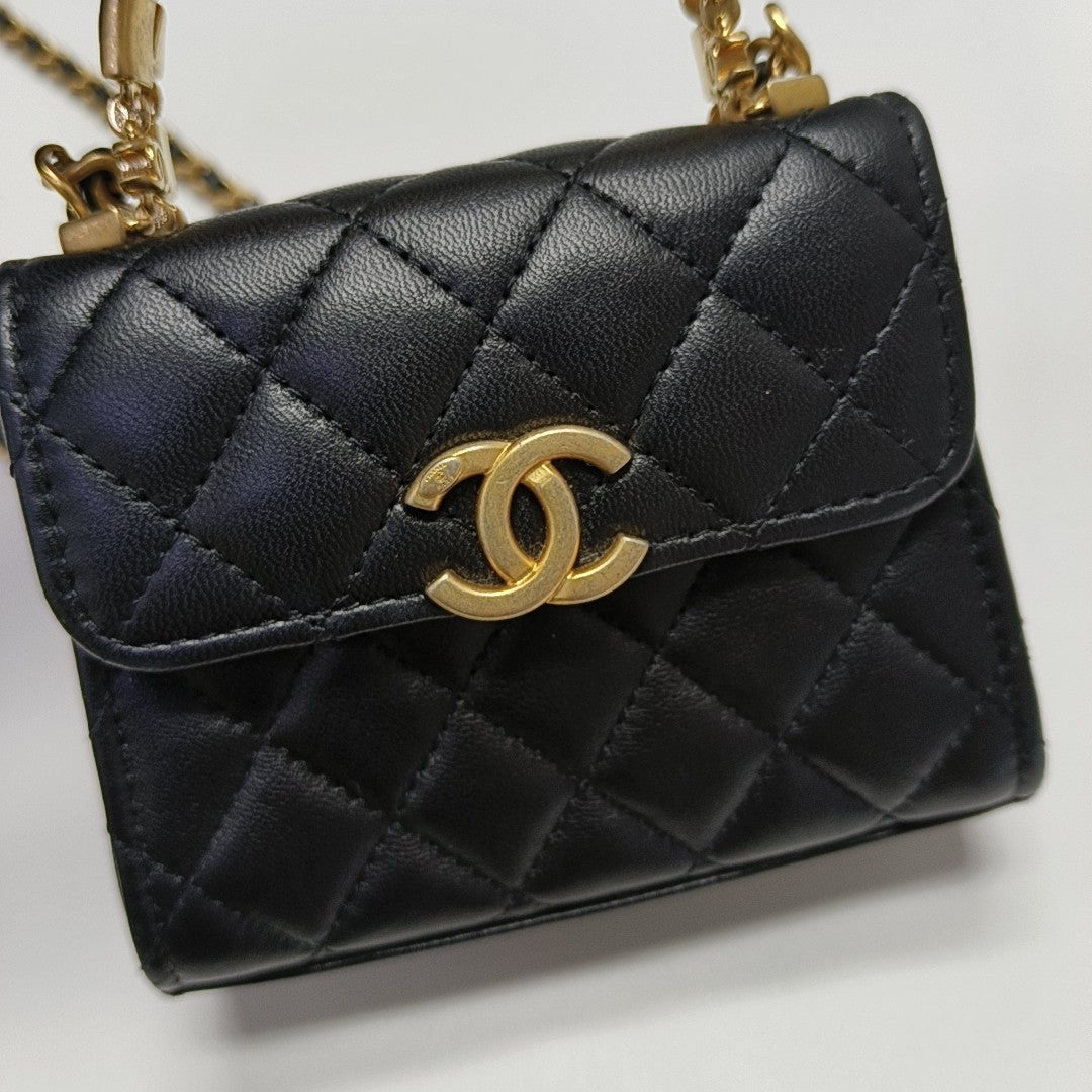 KELLY Mini Quilted Lambskin Black