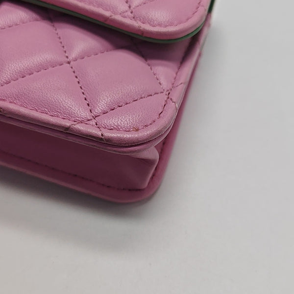 Quilted Lambskin Shoulder Bag Pink