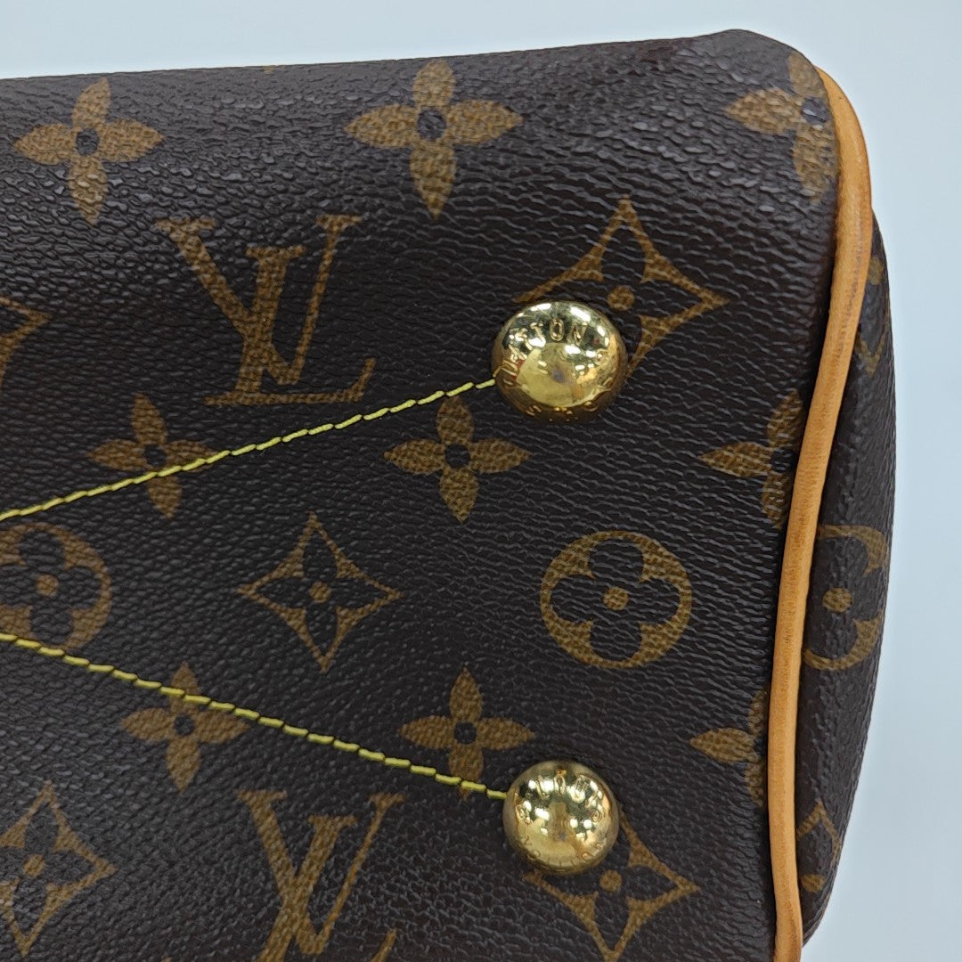 Monogram Coated Canvas Top Handle Bag Brown