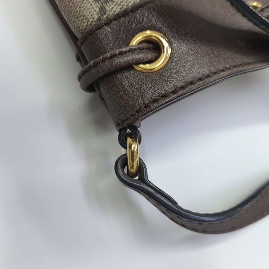 Ophidia Mini Monogram Coated Canvas Beige