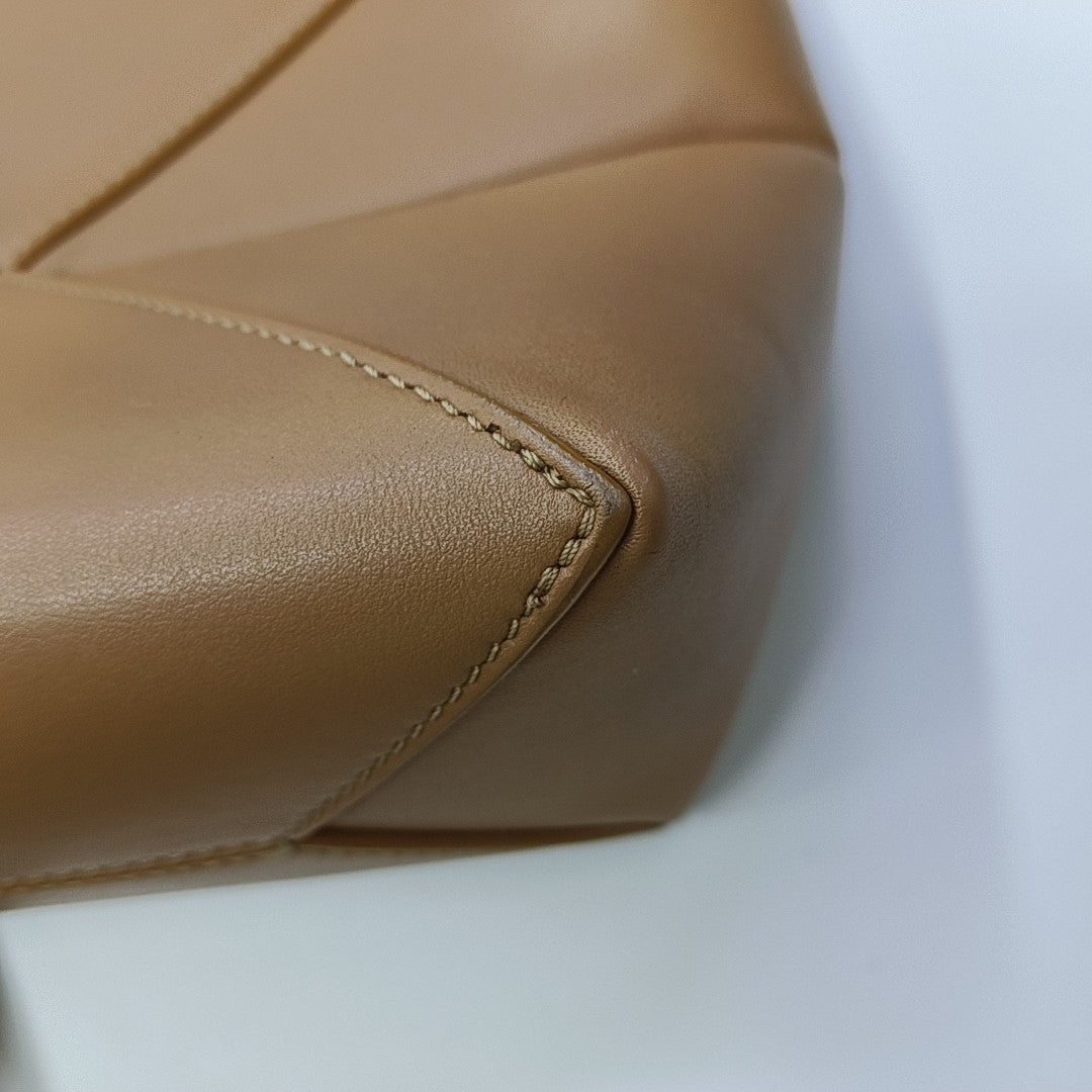 Puzzle Fold Mini Quilted Calfskin Brown