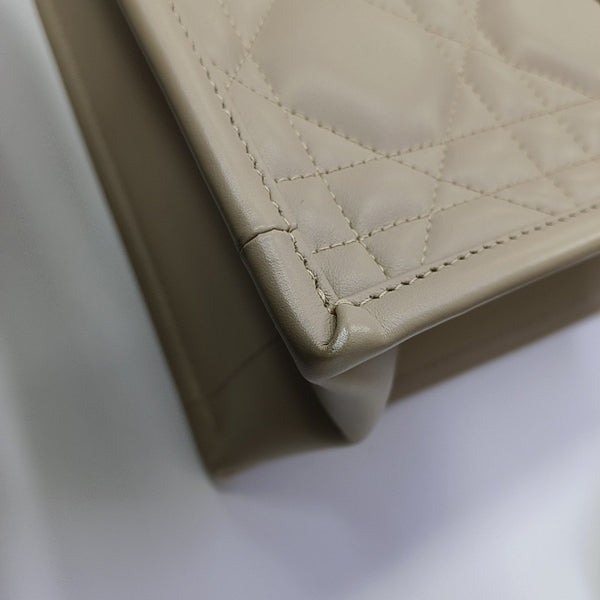 Book Tote Small Quilted Calfskin Beige