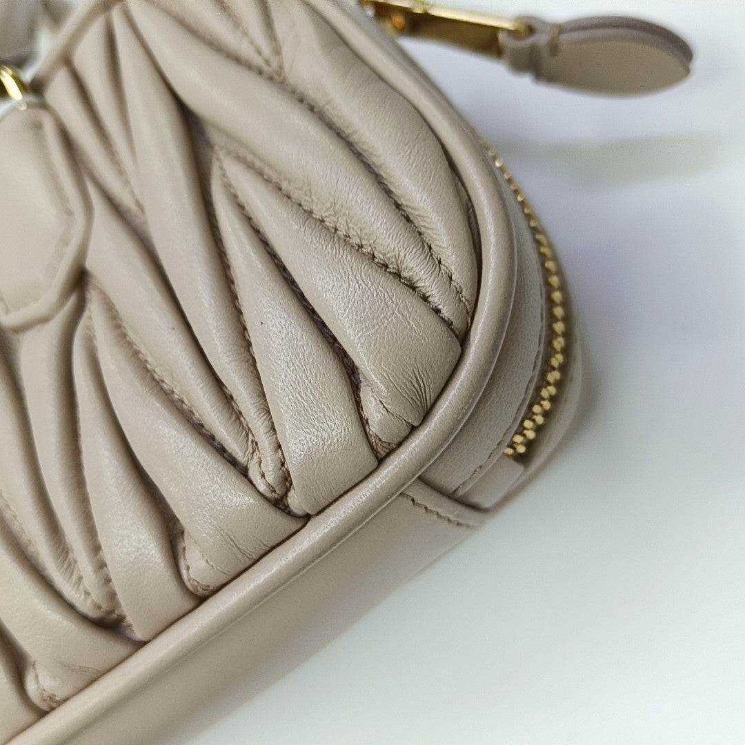 Arcadie Matelassé Small Quilted Lambskin Pink