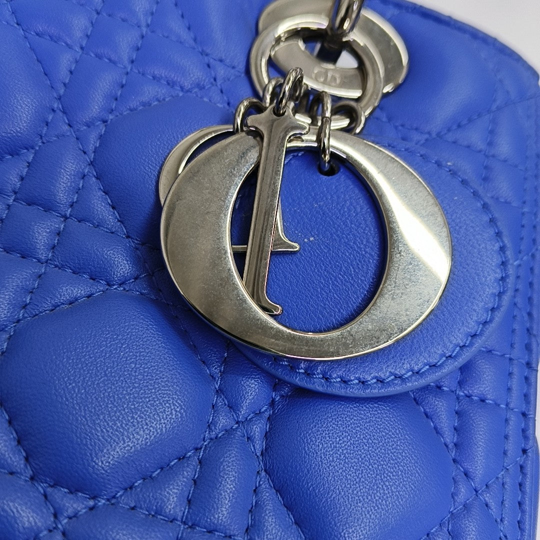 Lady Dior Medium Cannage Lambskin Blue