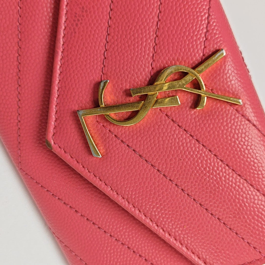 MONOGRAM Chevron Calfskin Pink Wallet