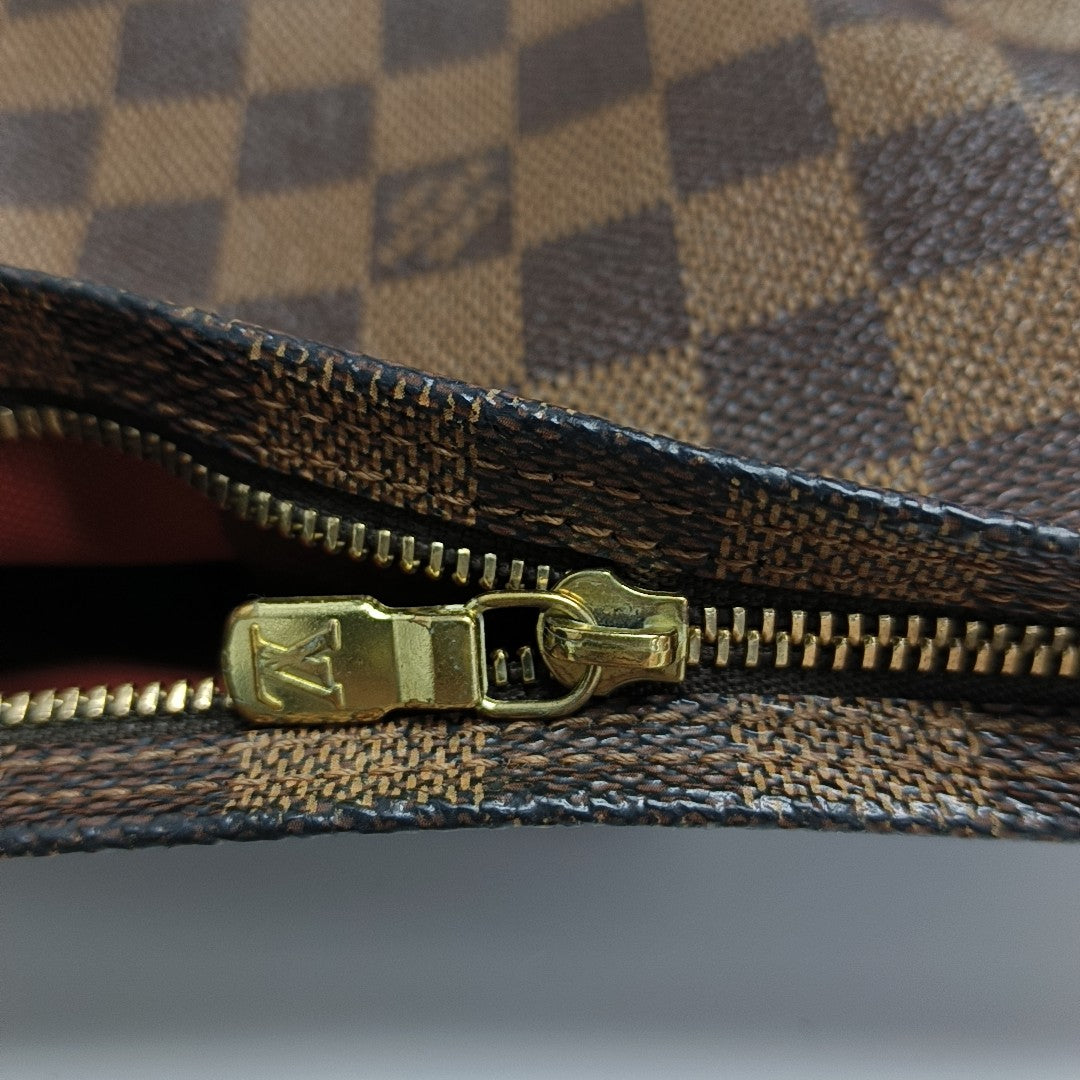 TROUSSE MAKE UP Damier Ebene Coated Canvas Brown