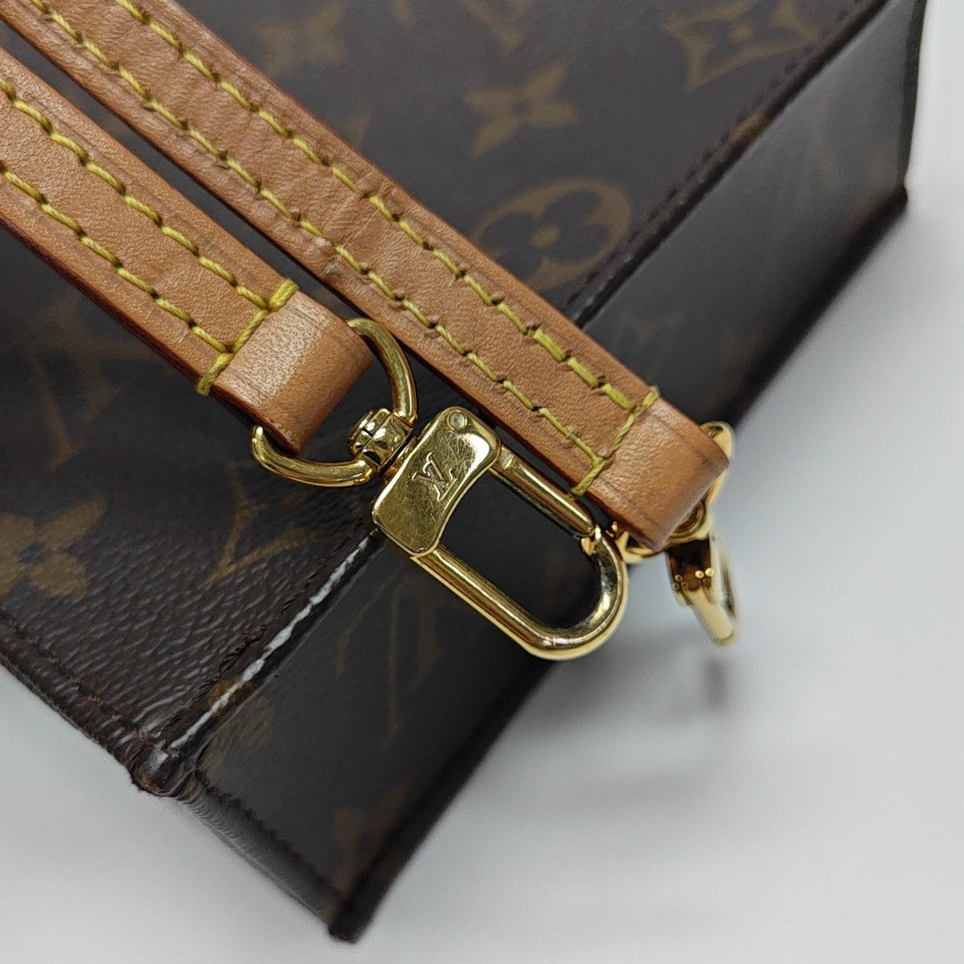 SAC PLAT Mini Monogram Coated Canvas Brown