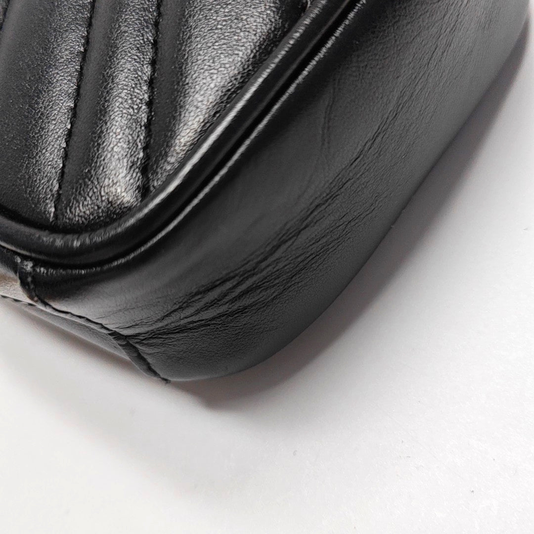 GG Marmont Mini Quilted Calfskin Black