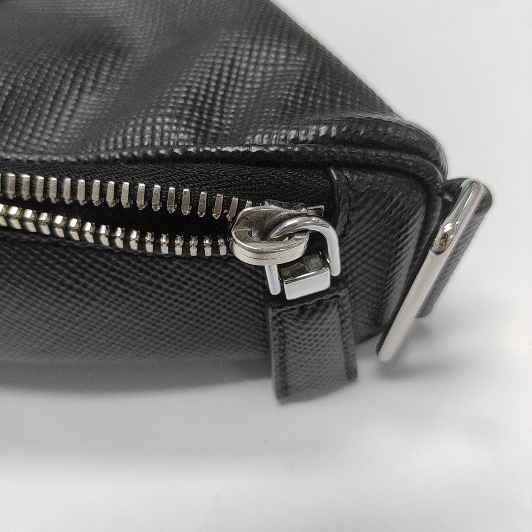 Triangle Saffiano Calfskin Black