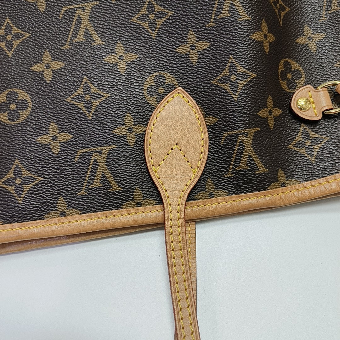 NEVERFULL MM Monogram Coated Canvas Brown
