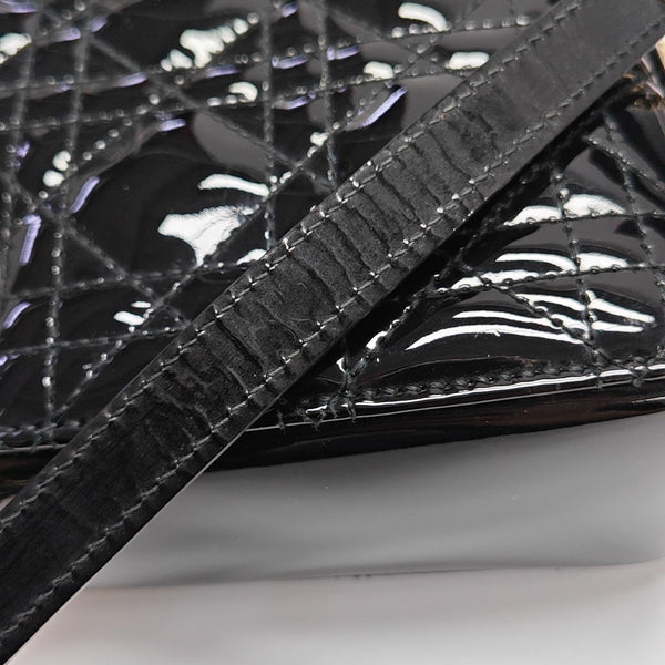 Lady Dior Mini Quilted Patent Leather Black