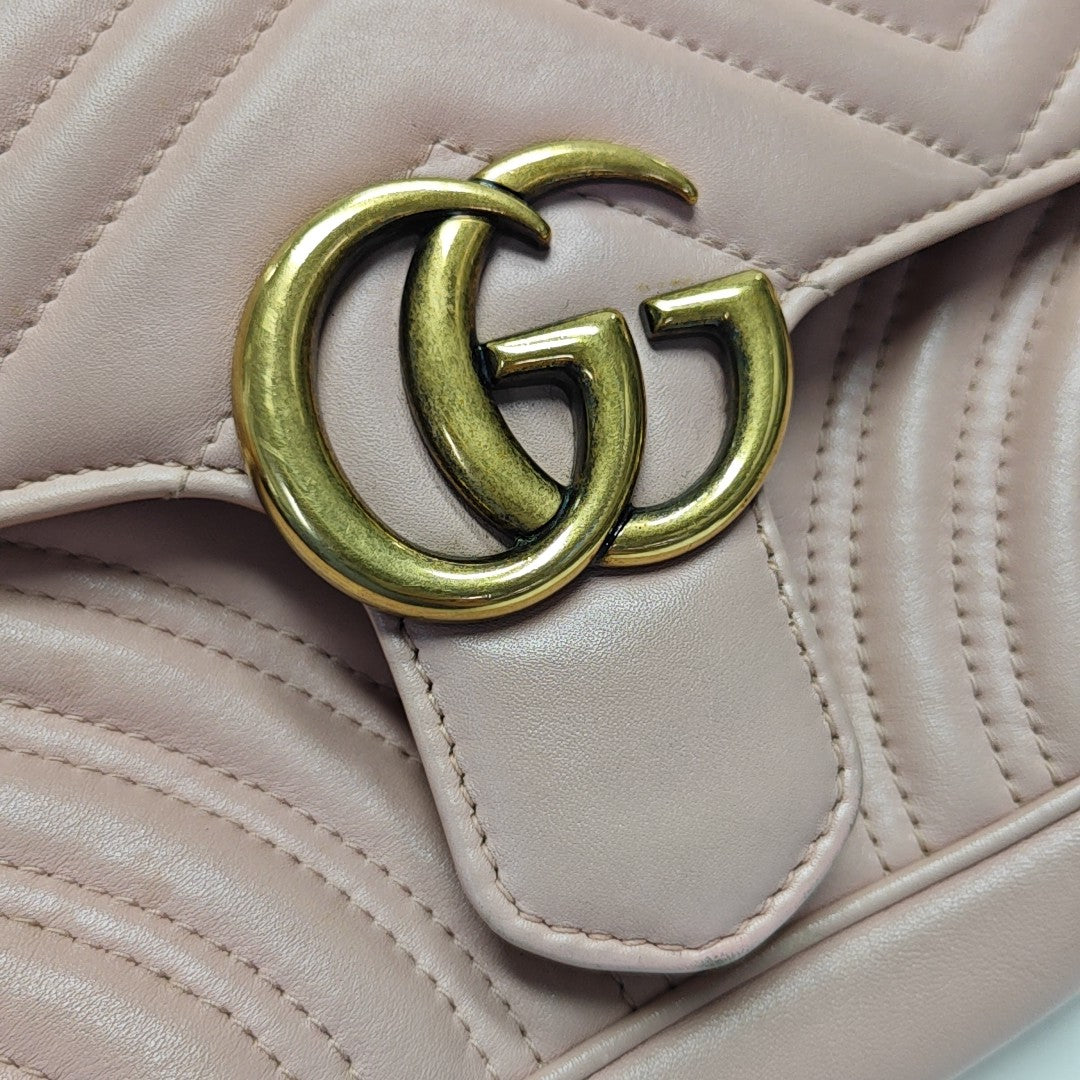 GG Marmont Small Quilted Calfskin Pink