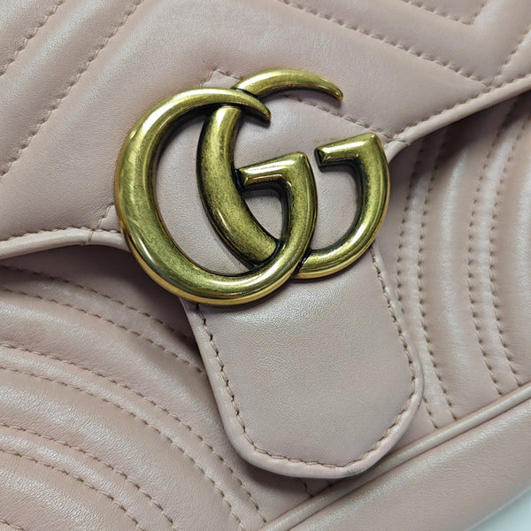 GG Marmont Small Quilted Calfskin Pink