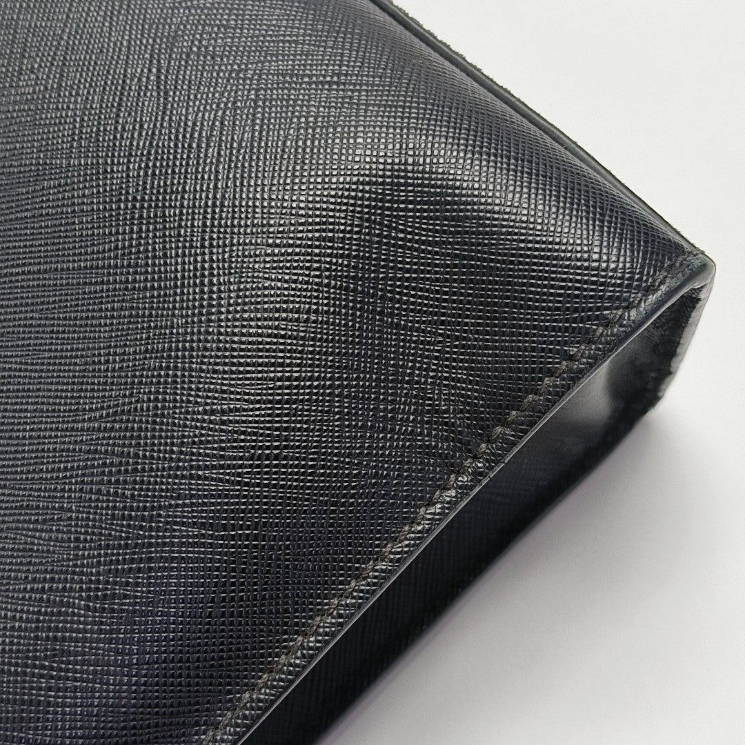 Saffiano Calfskin Top Handle Bag Black