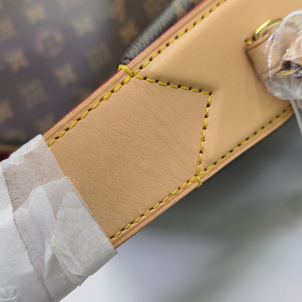 Monogram Coated Canvas Top Handle Bag Brown