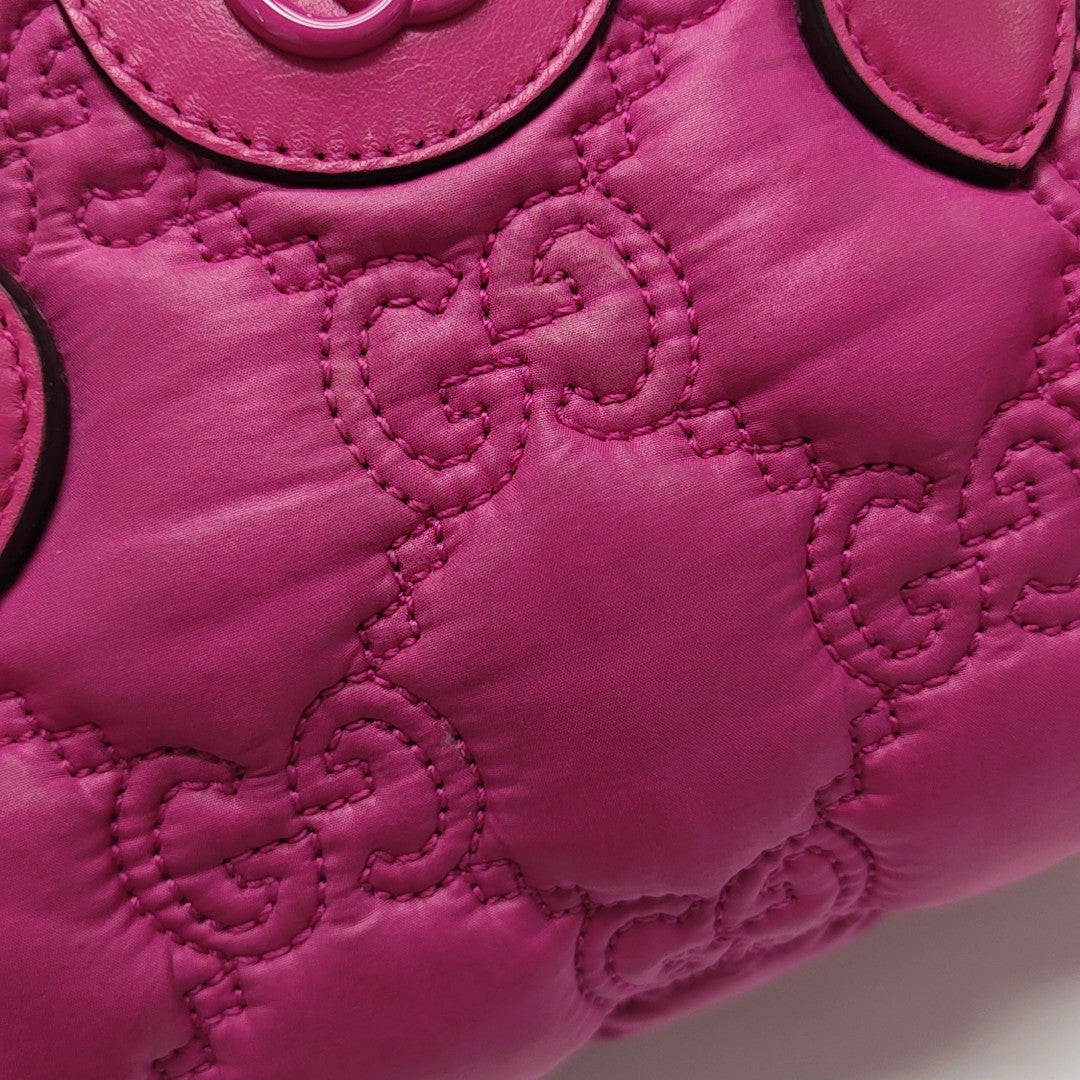 GG Matelassé Mini Monogram Fabric Red