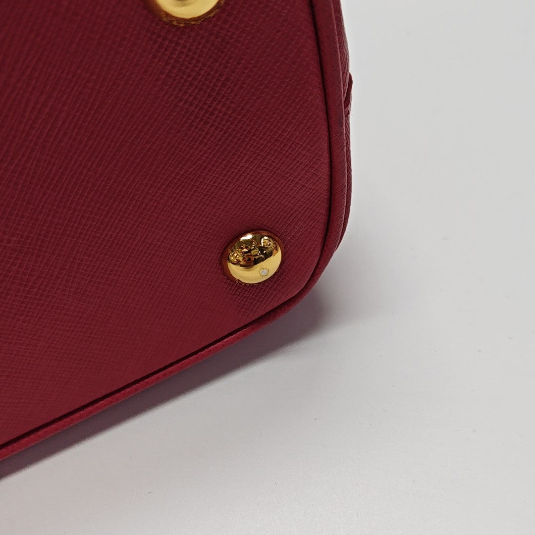 Galleria Small Saffiano Calfskin Red