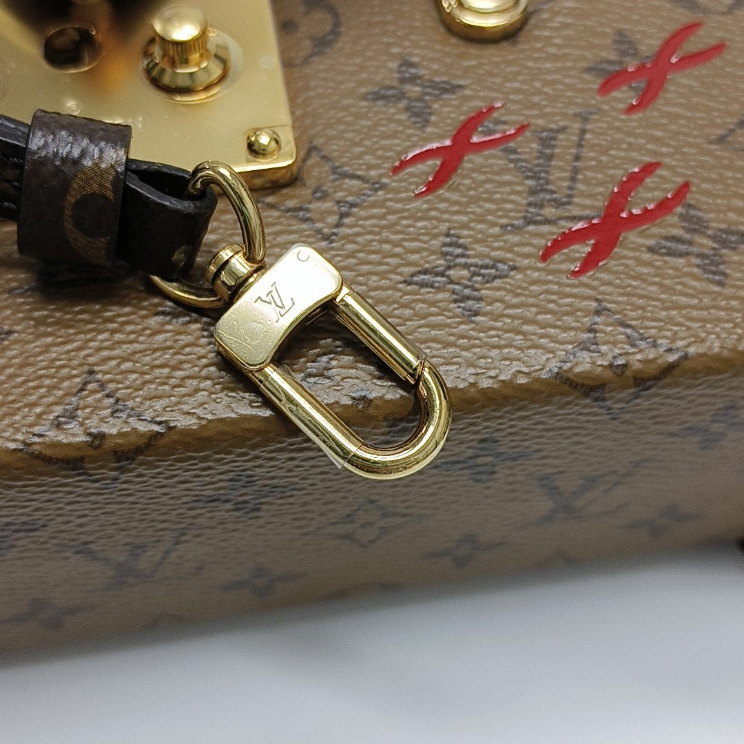 PETITE MALLE Monogram Coated Canvas Brown