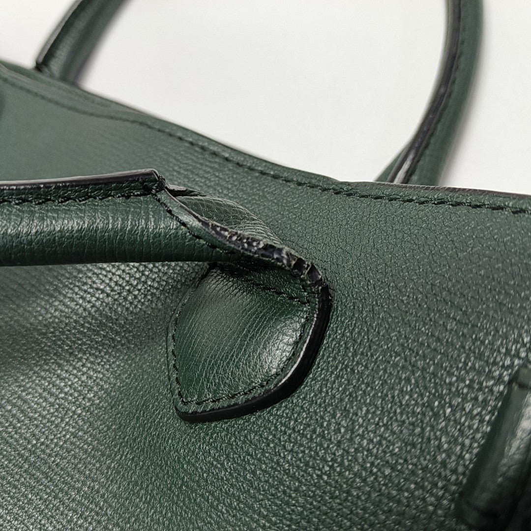 The Banner Medium Calfskin Green