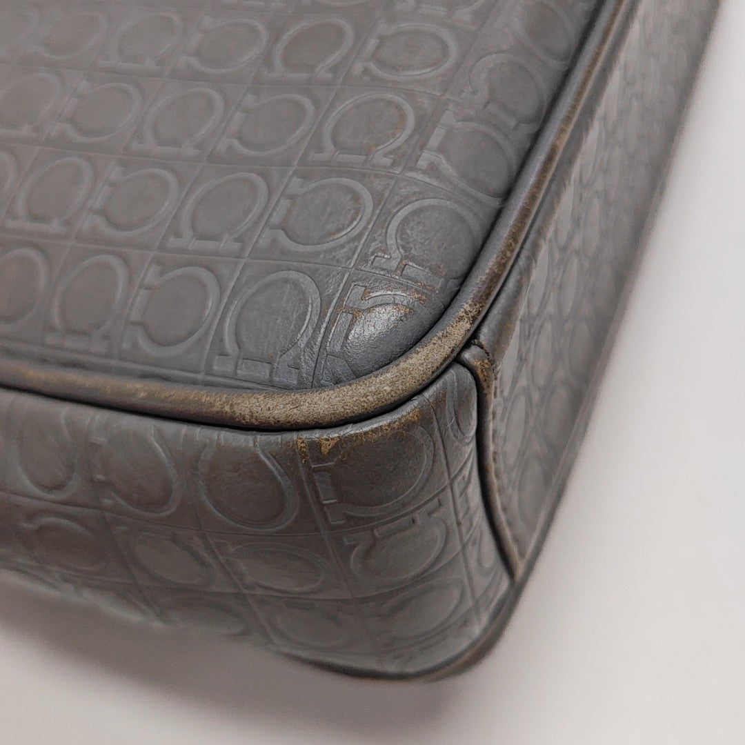 Calfskin Top Handle Bag Gray