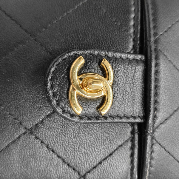 Quilted Lambskin Shoulder Bag Small Black