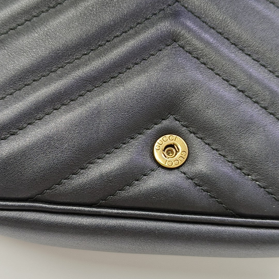 GG Marmont Mini Quilted Calfskin Black