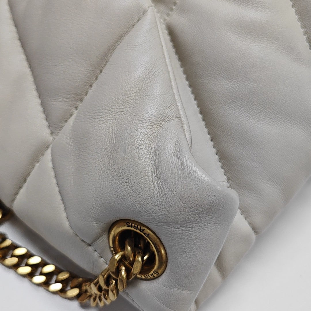PUFFER Small Quilted Lambskin White