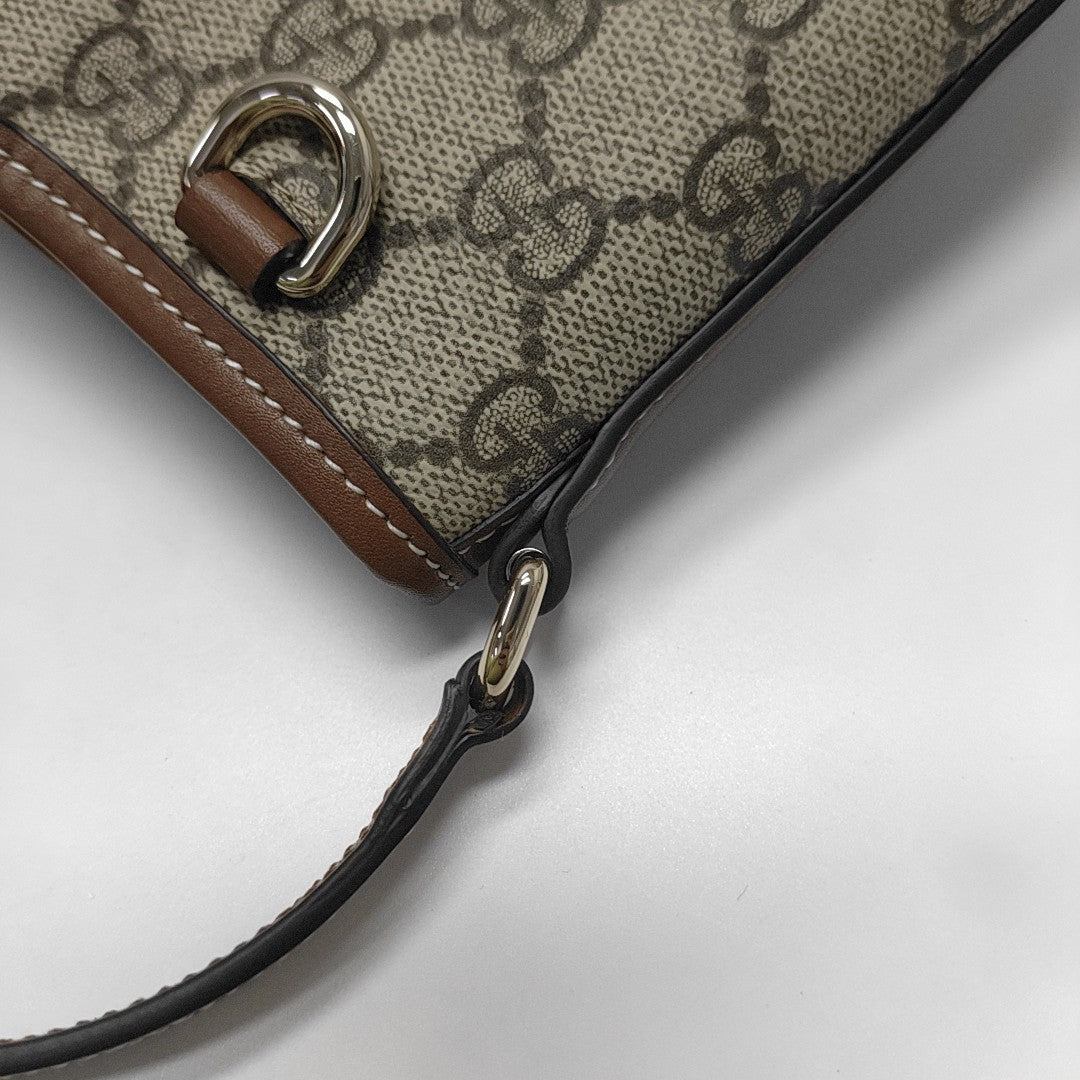 GG Emblem Monogram Coated Canvas Brown
