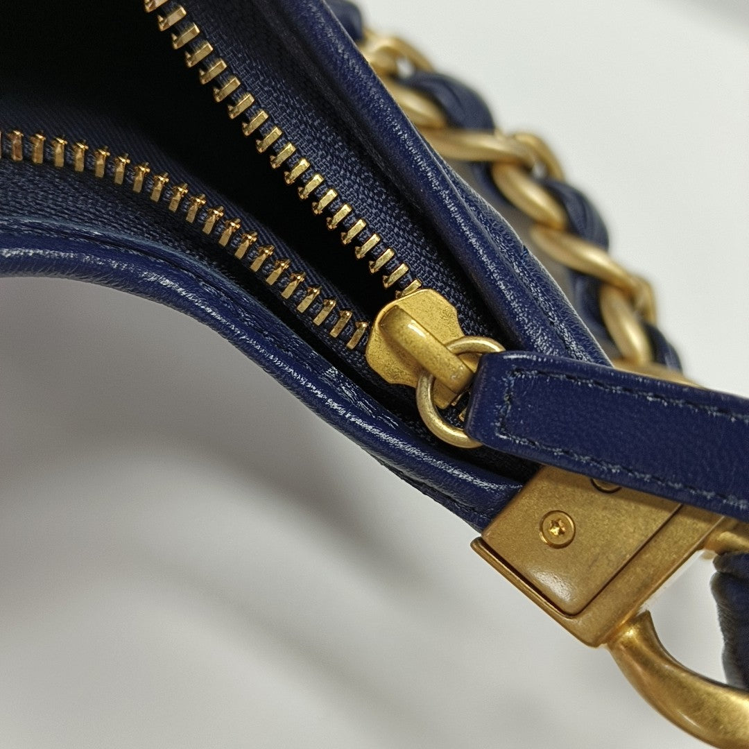 Quilted Calfskin Shoulder Bag Blue