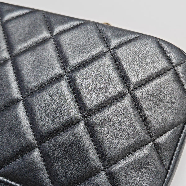 Quilted Lambskin Shoulder Bag Gray
