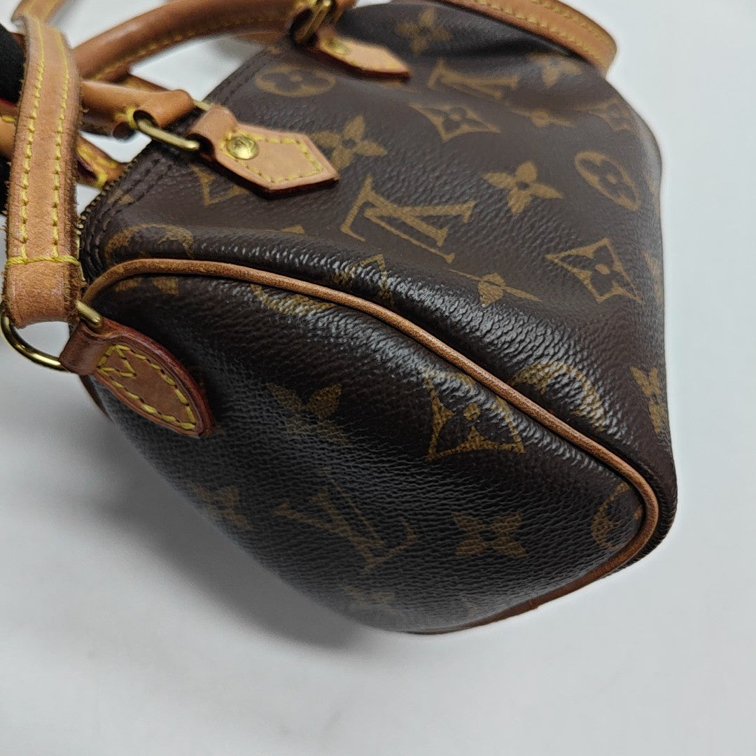 SPEEDY Nano Monogram Coated Canvas Brown