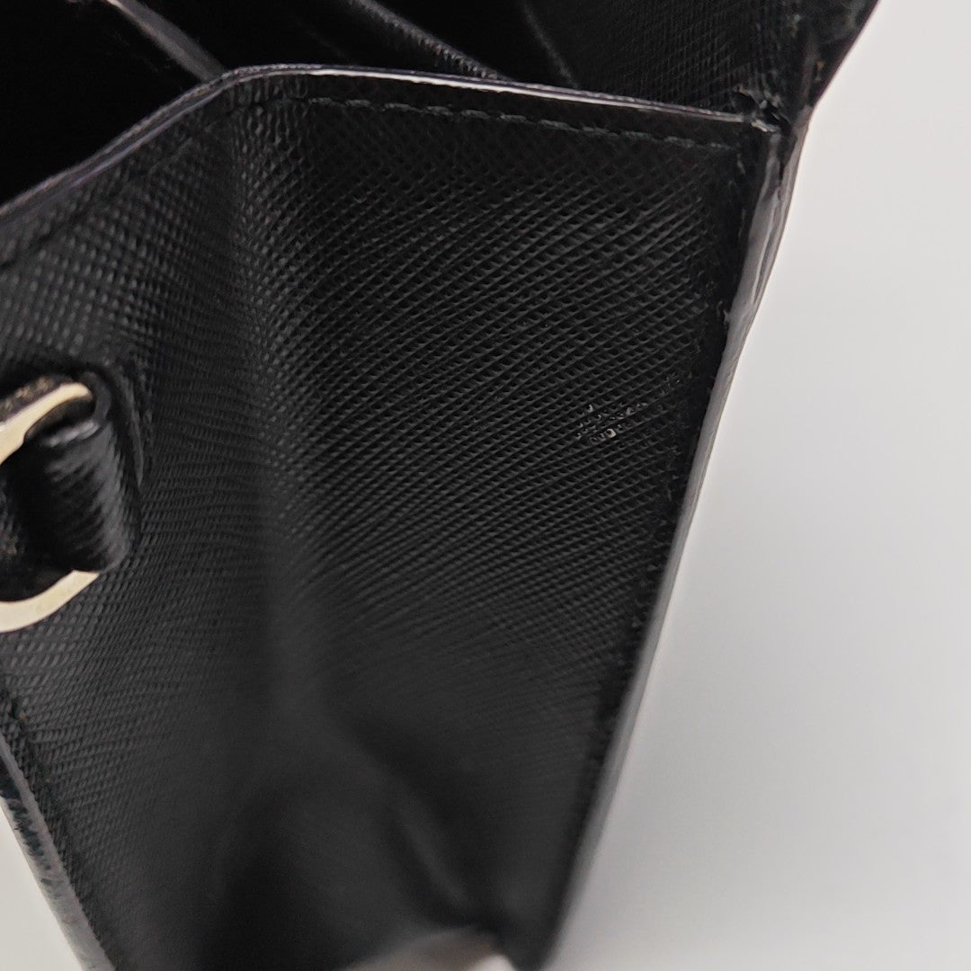 Saffiano Calfskin Clutch Black