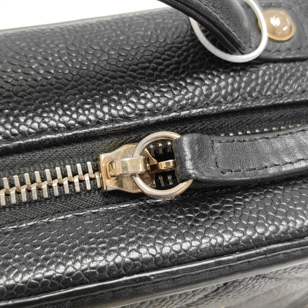 FILIGREE Small Quilted Grained Calfskin Black