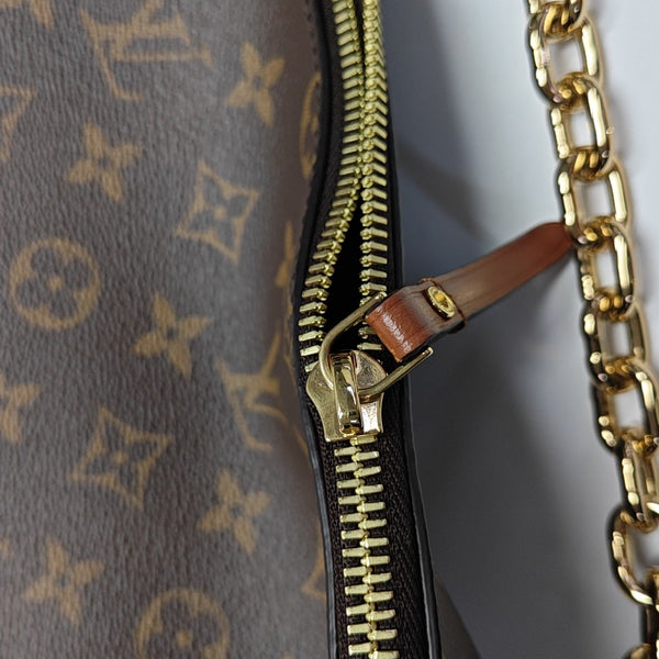 LOOP HOBO Monogram Coated Canvas Brown