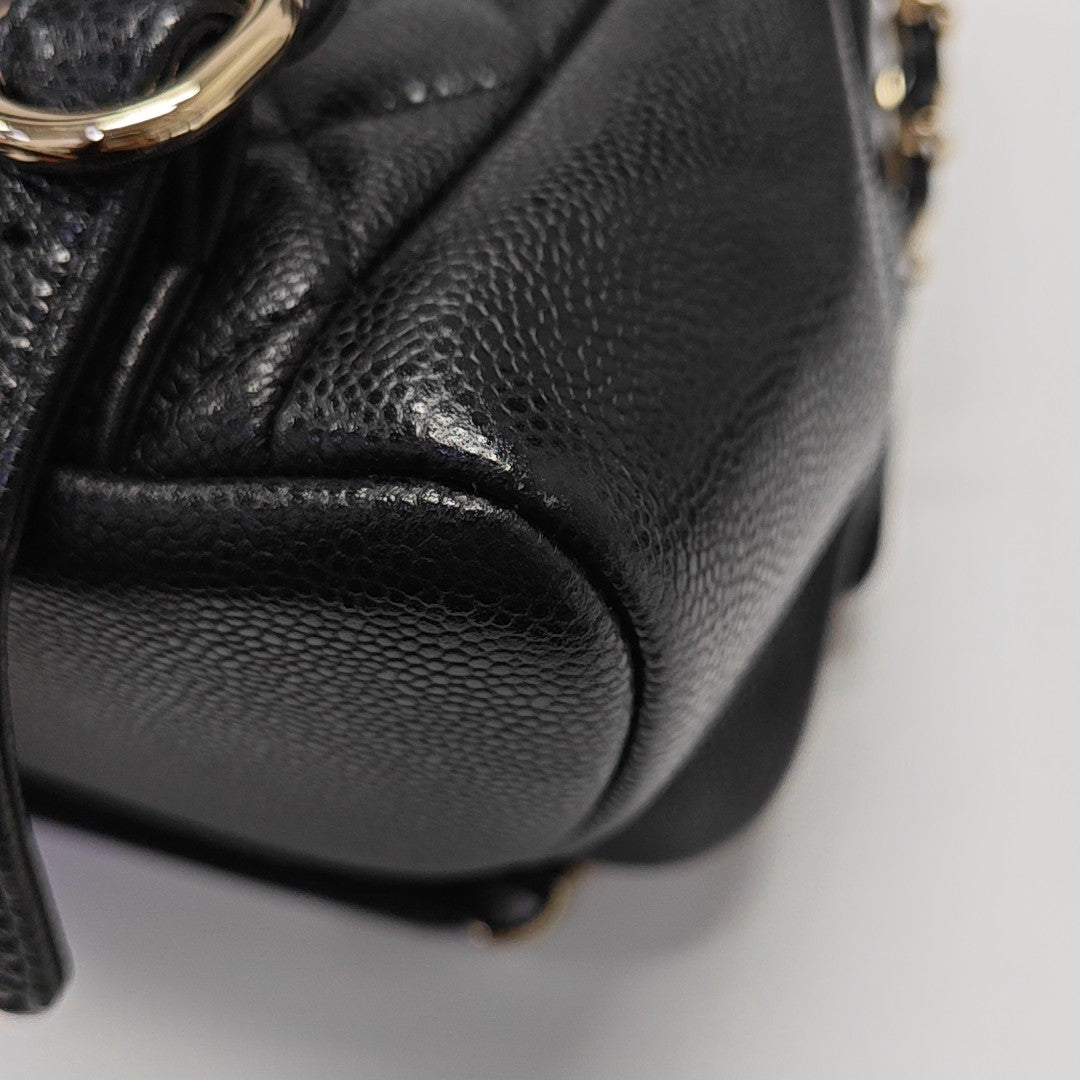 DUMA Small Quilted Grained Calfskin Black