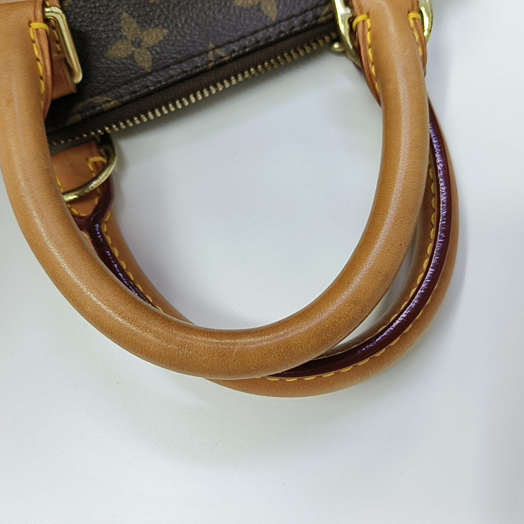 ALMA BB Monogram Coated Canvas Brown