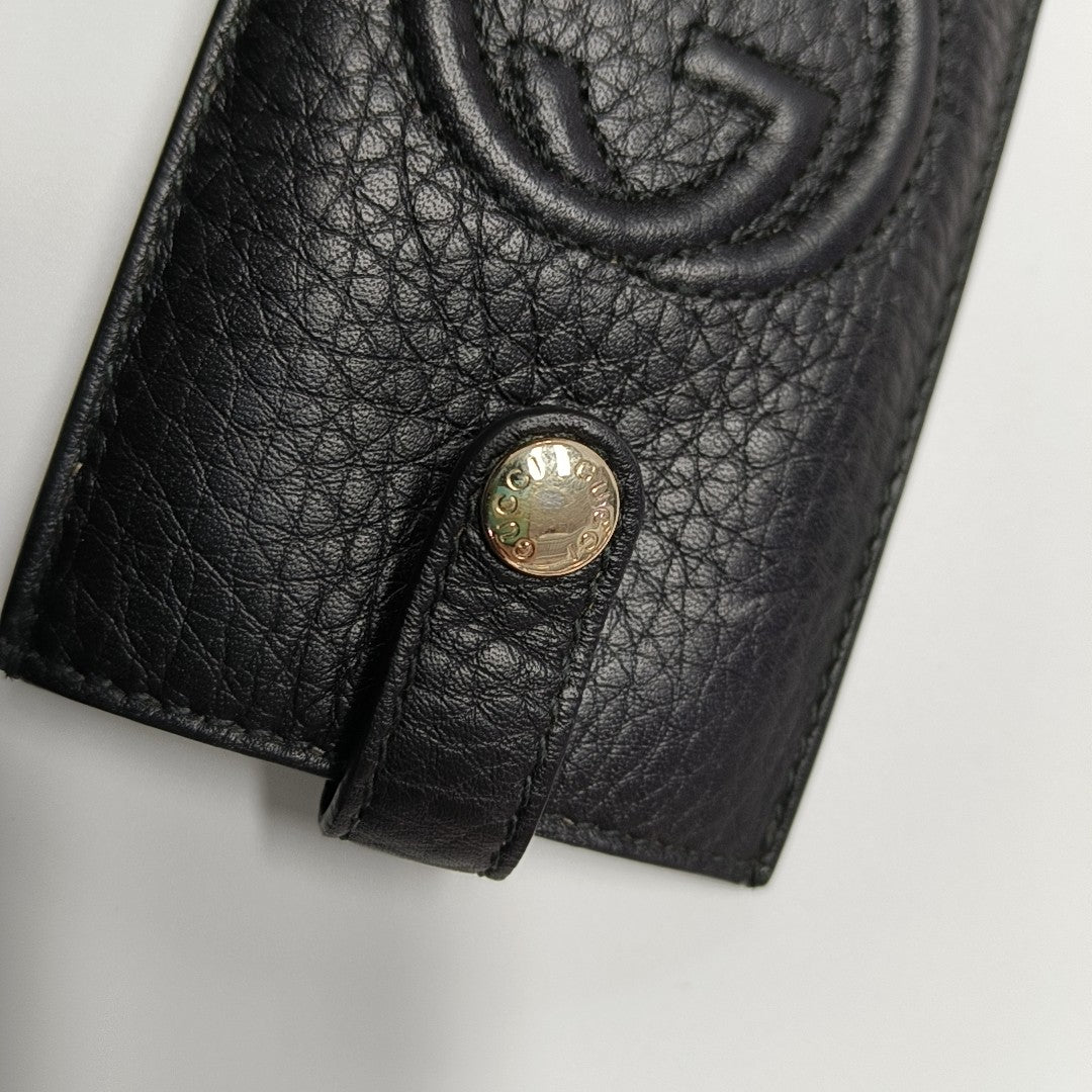 Quilted Calfskin Card Holder Black