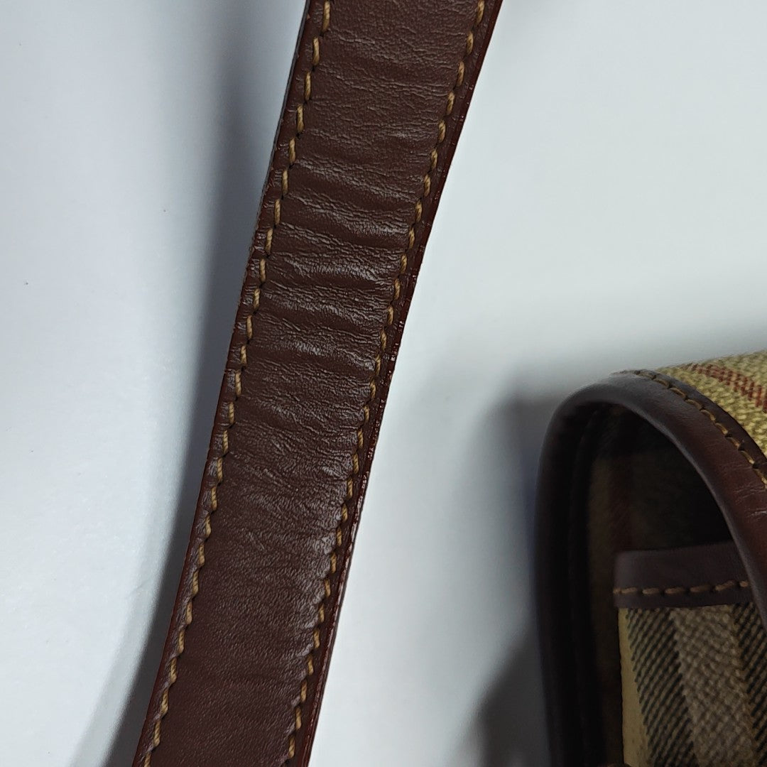 Coated Canvas Crossbody Bag Beige