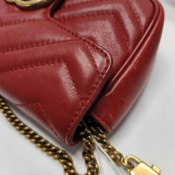 GG Marmont Mini Quilted Calfskin Red