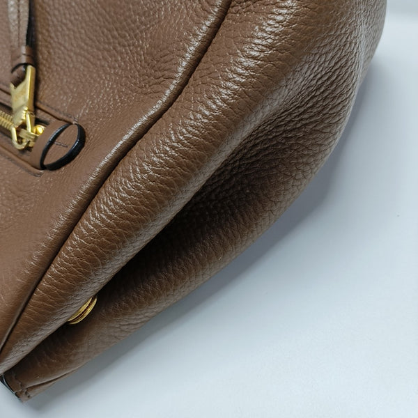 Calfskin Shoulder Bag Brown